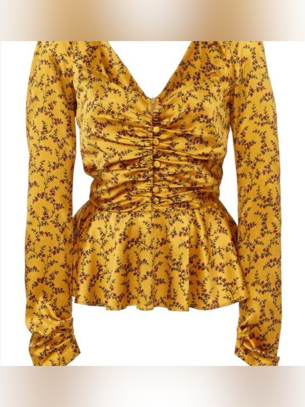 Simkhai Hammered Silk Twist Front Top in Tumeric XS